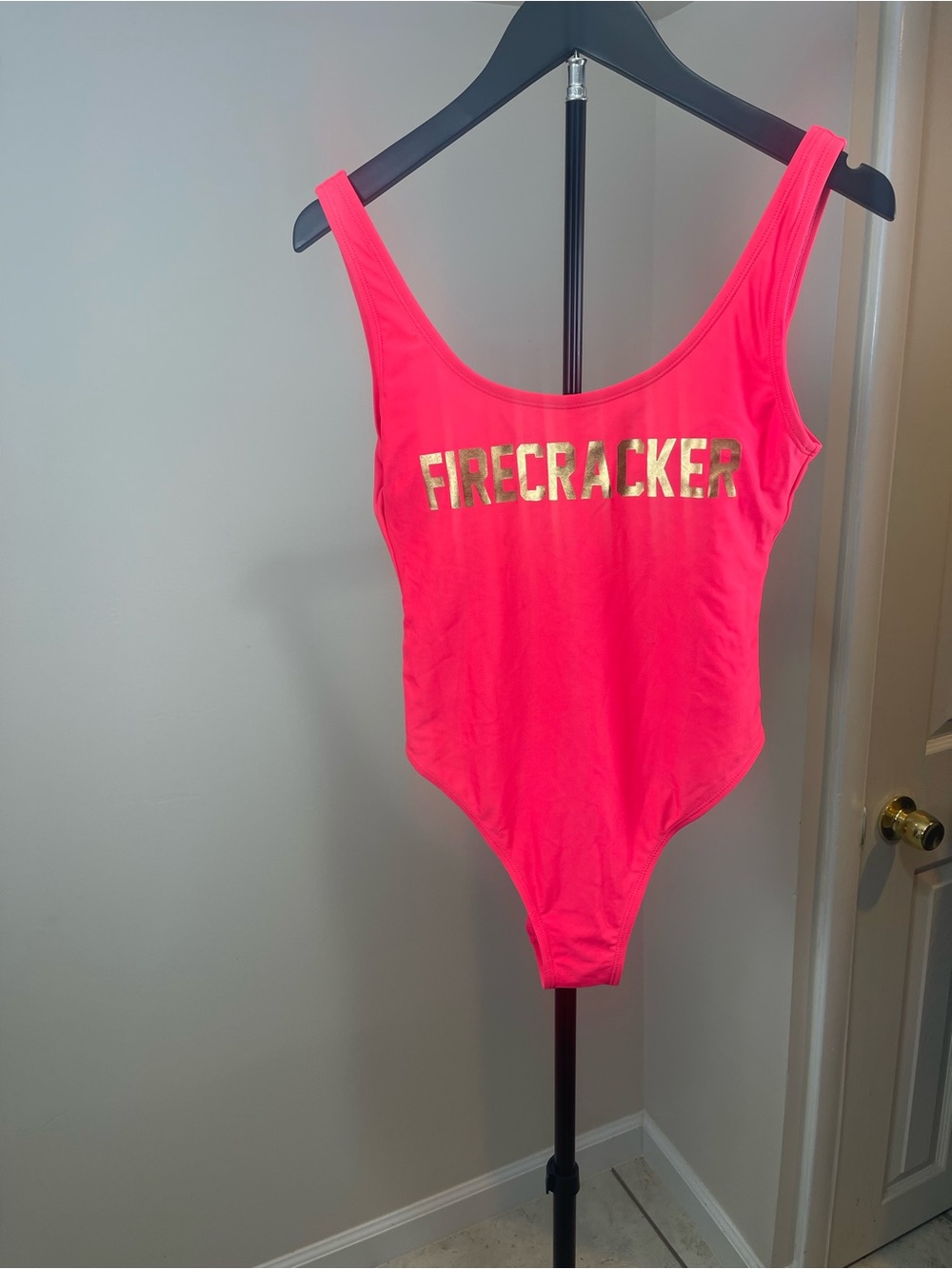 Xhilaration Neon Pink 'Firecracker' Kids One-Piece Bodysuit